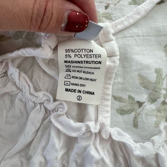 White Ruffled Tank Top - Picture 2 of 2